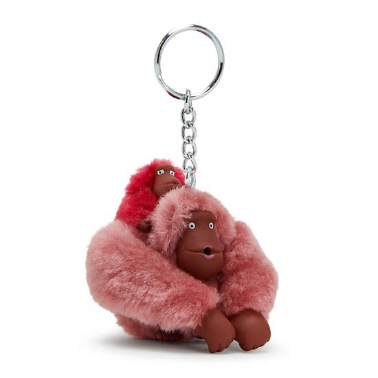 Kipling Mom And Baby Sven Monkey Keychain Accessories Sweet Pink | CA 1950BE